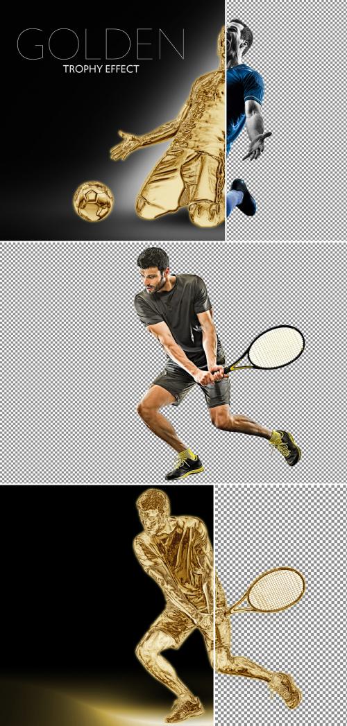 Golden Statue or Trophy Effect - 366144652