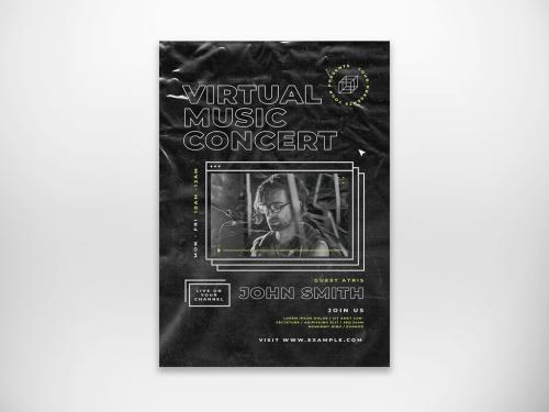 Virtual Music Concert Flyer Layout - 366313823