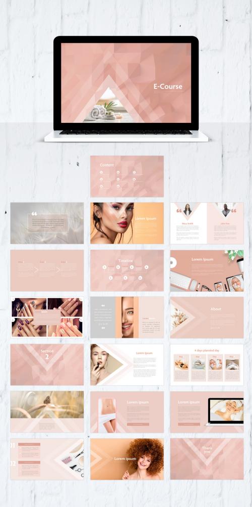 Peach Color Digital E-Course Presentation Layout - 366526355