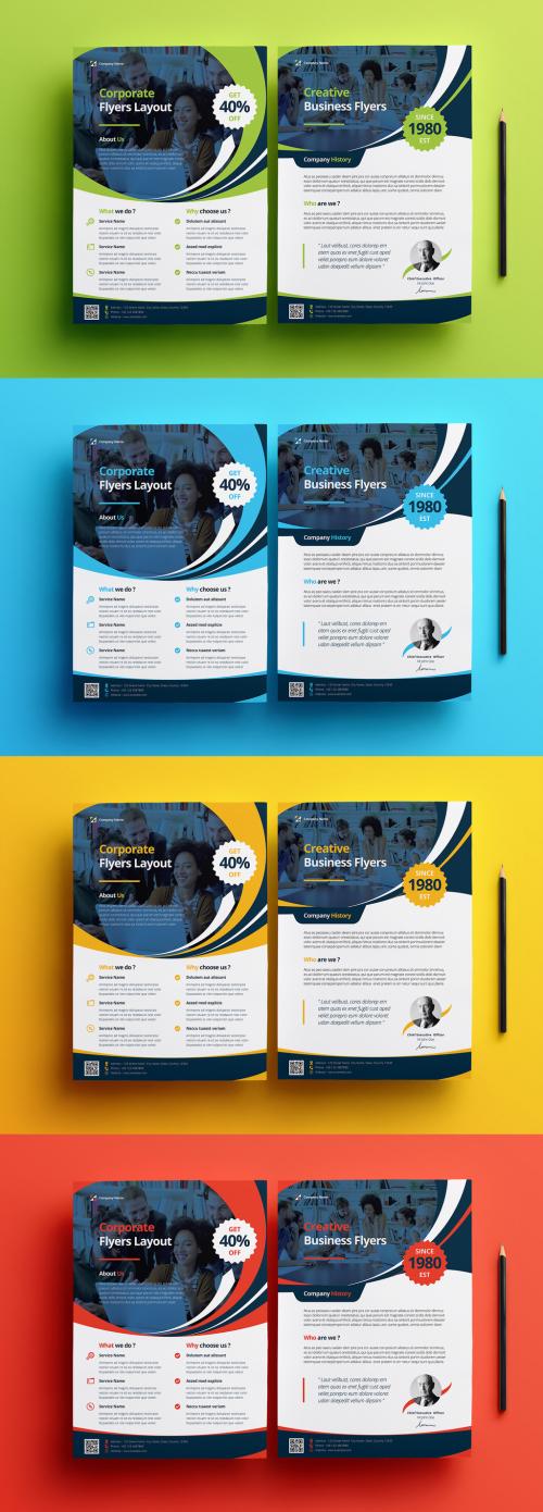 Business Flyer Layout with Colorful Elements - 366531801