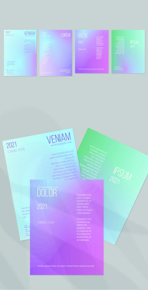 Flyer Layout with Gradient Blend Wavy Shape - 366546097