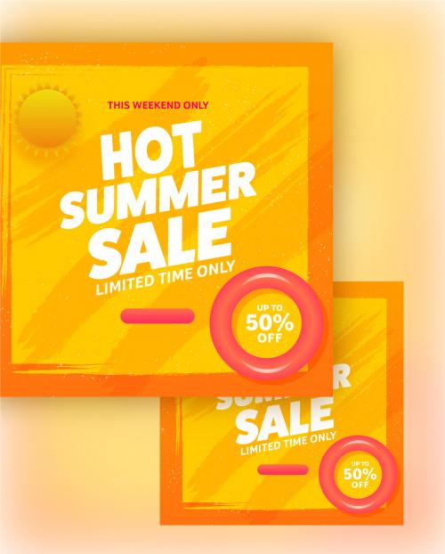 Hot Summer Sale Banner Layout - 366775435