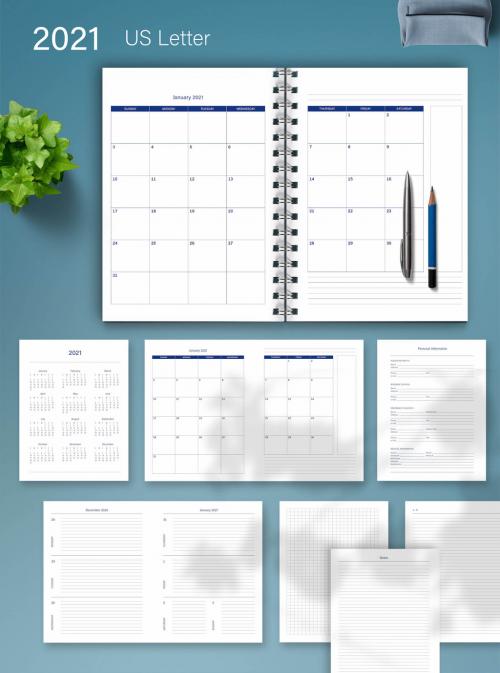 2021 Weekly Monthly Planner Layout - 366779926
