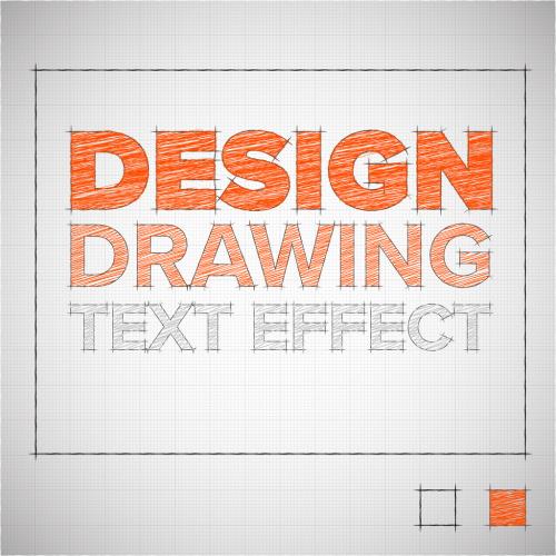 Design on Drawing Paper Text Effect - 366782291