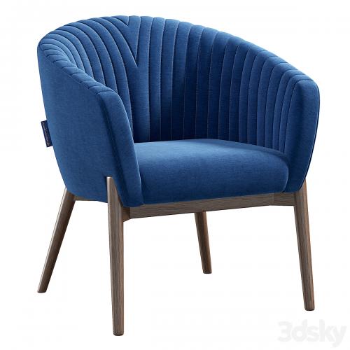 Upholstered Armchair with Channeled Back