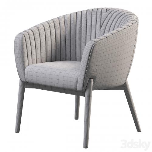 Upholstered Armchair with Channeled Back