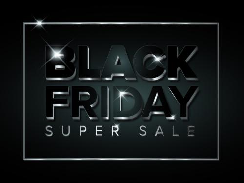 Silver Black Friday Sale Banner Layout - 366782303