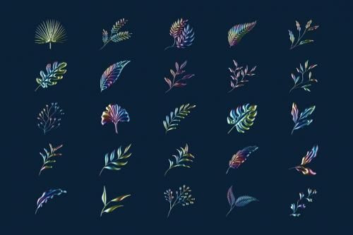 3D Holographic Plant Illustration