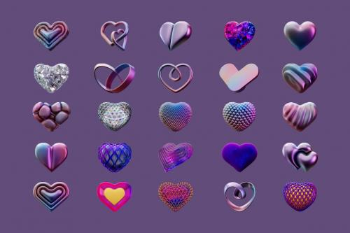 3D Abstract Heart Objects