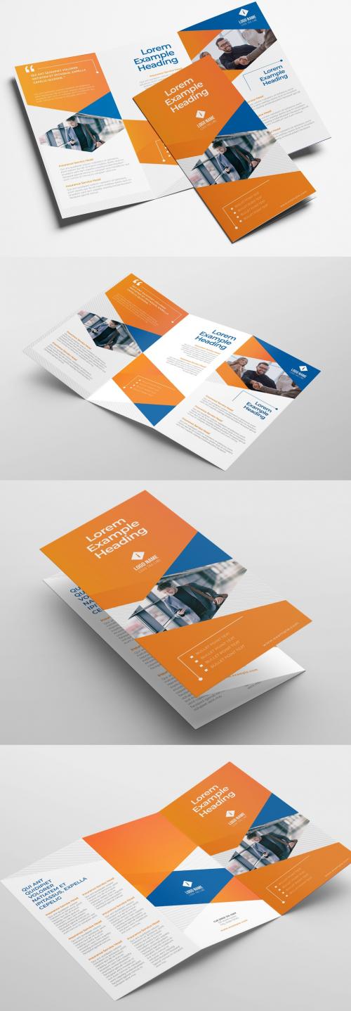 Business Trifold Leaflet with Modern Corporate Style - 366987371