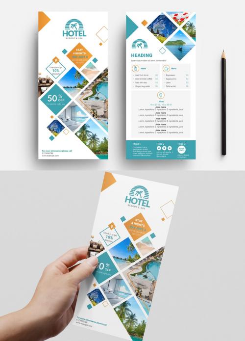 Dl Rack Card Flyer for Hotel Tourism Business - 366987391