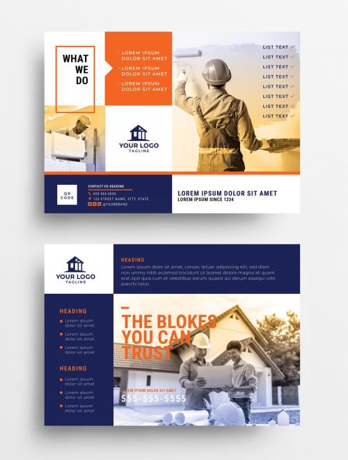 Simple Business Flyer with Modern Construction Style - 366987431