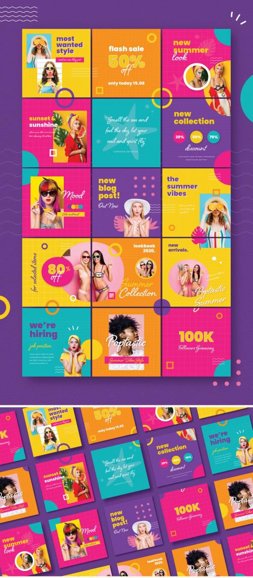 Summer Social Media Puzzle-Style Layouts - 366994034