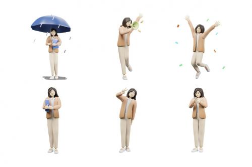 Woman Activity 3D Character Illustration Vol 2