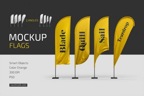 Feather Flags Mockup Set