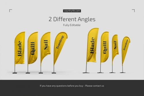 Feather Flags Mockup Set