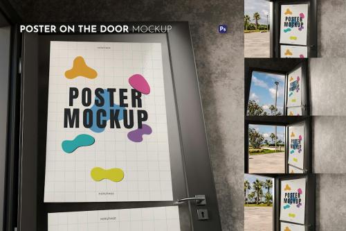 Poster on The Door Mockup