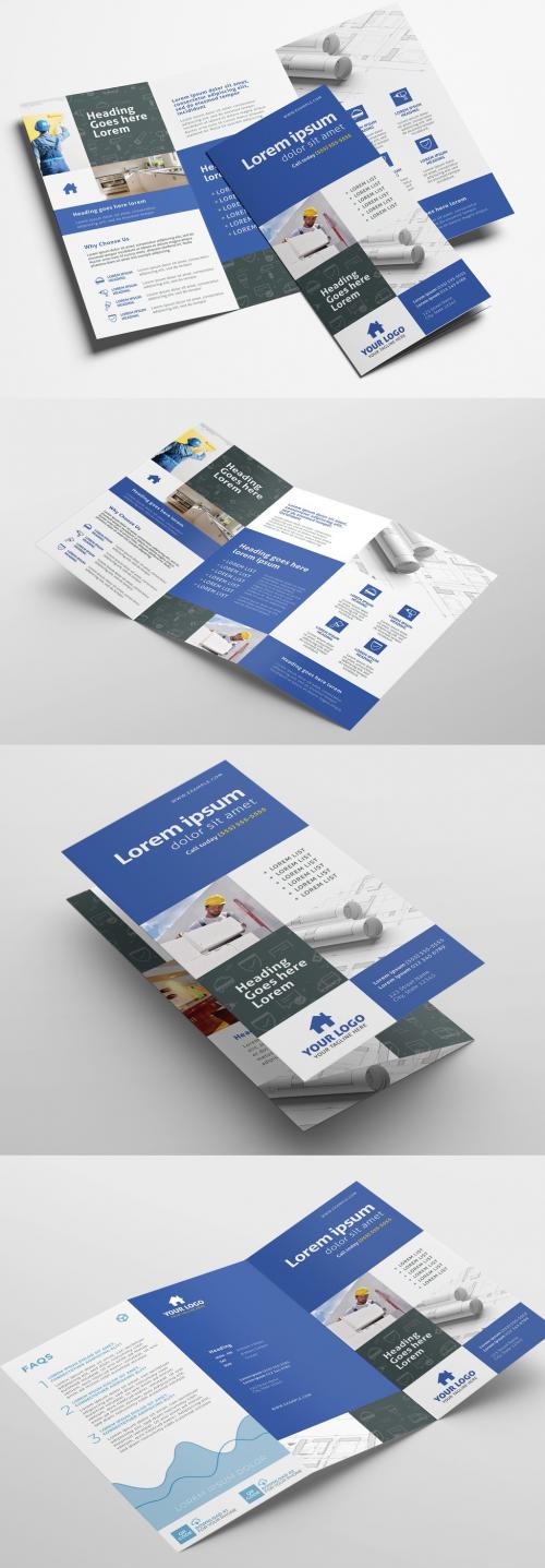 Construction Service Trifold Brochure with Multipurpose Layout - 367847484