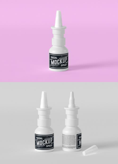 Plastic Medical Nasal Spray Bottle Mockup - 367850299