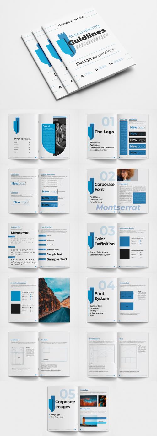 Brand Manual Layout with Blue Accents - 367865129