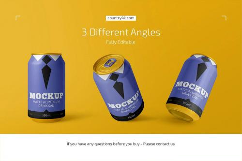 350ml Aluminium Drink Mockup Set