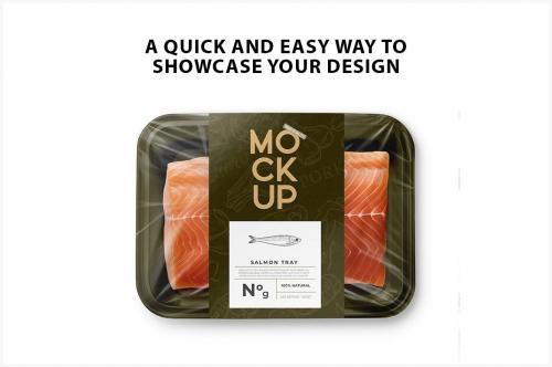 Plastic Tray Mockup - Salmon