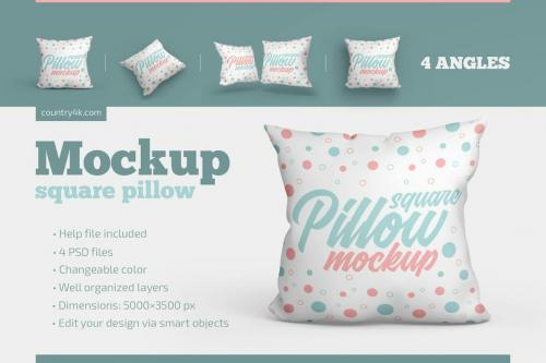 Square Pillow Mockup Set