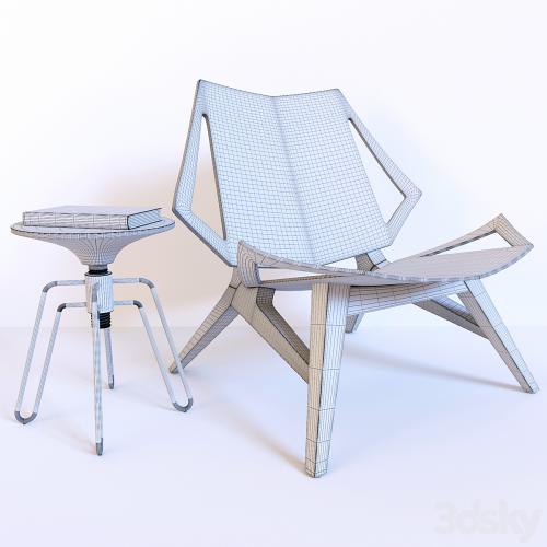 Ipanema chair & phillips stool by Jader Almeida