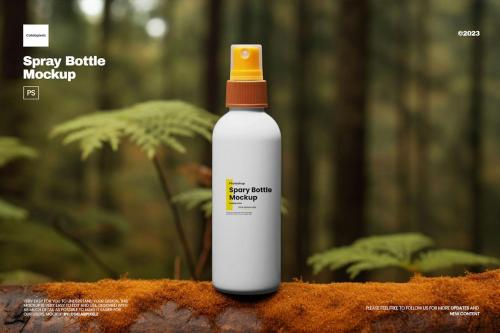 Realistic Spray Bottle Mockup