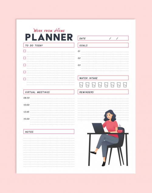Work from Home Planner Layout - 368294961