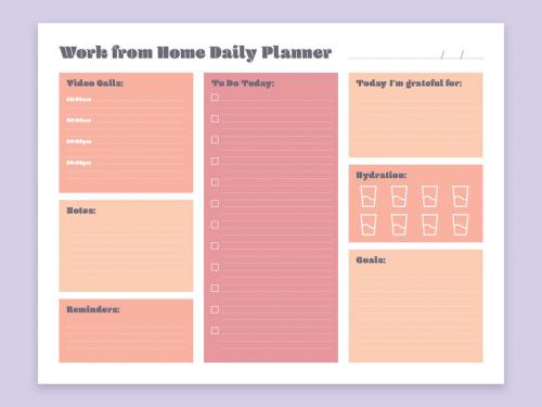 Work from Home Planner Layout - 368294980