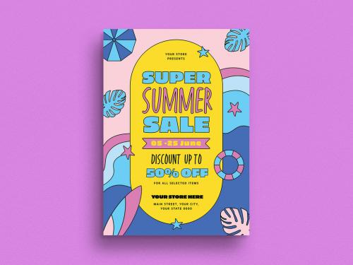 Super Summer Sale Flyer Layout - 368521123