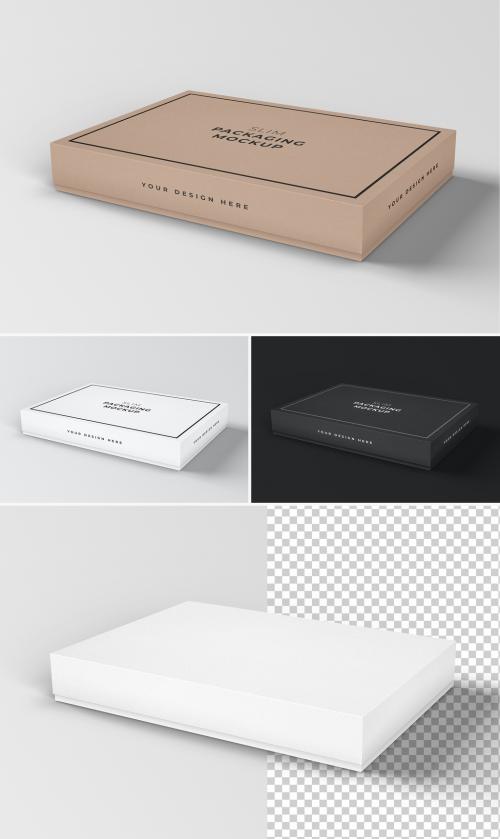 Slim Cardboard Box Packaging Mockup - 368534367