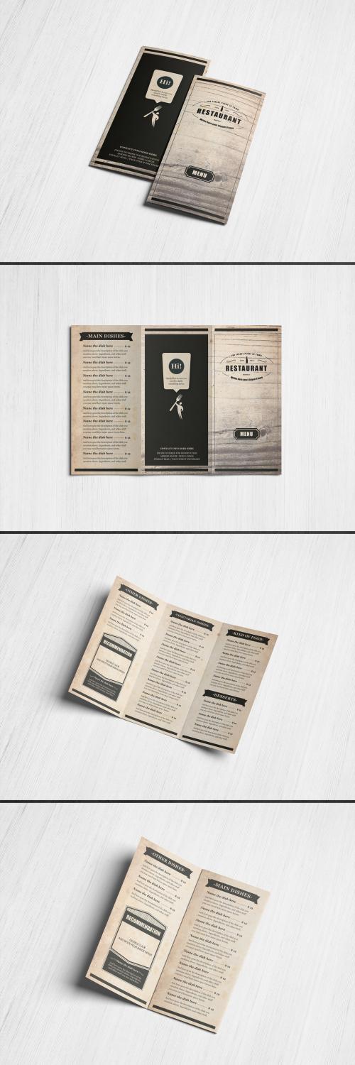 Vintage Food Menu Trifold - 369082508