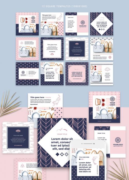 Social Media Stories Layouts with Geometric Asian Style Patterns - 369288420