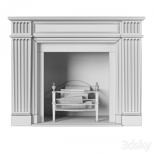 Classic fireplace white marble