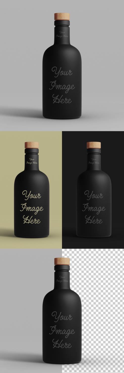 Black Matte Bottle Mockup - 369525629