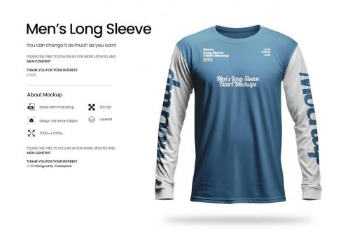 Apparel Tshirt Long Sleeve Mockup