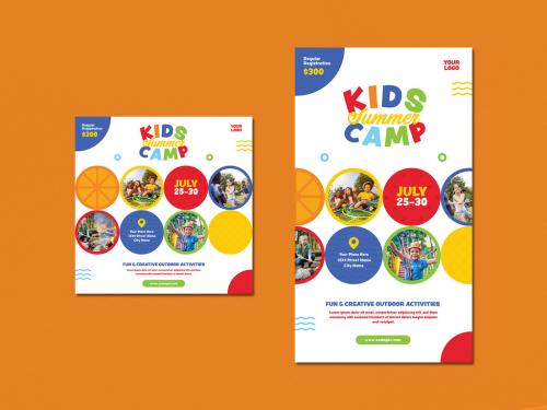 Kids Summer Camp Social Media Set - 369544440