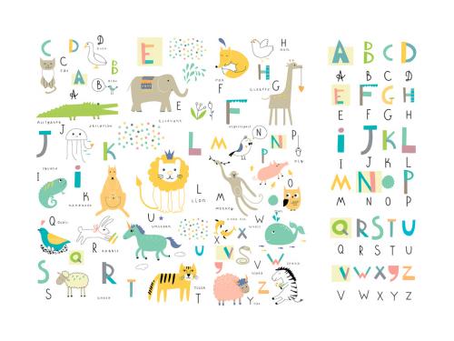 Cute Alphabet Art Kit with Animals - 369572441