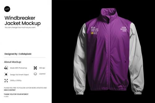 Men's Windbreaker Jacket Mockup