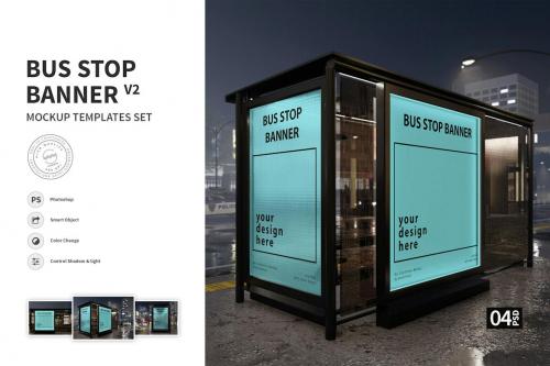 Bus Stop Banner vol.02 - Mockups