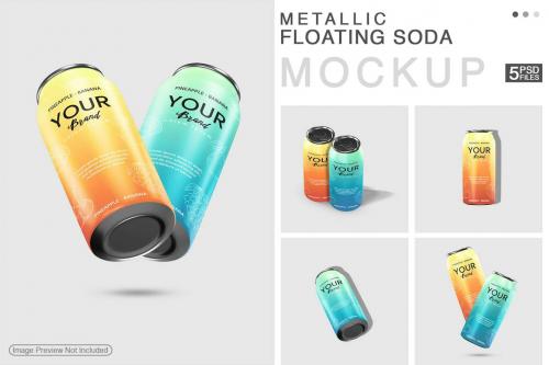 Metallic Floating Soda - Mockup