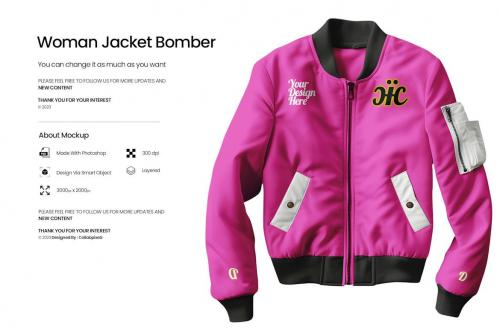 Woman Jacket Bomber Mockup