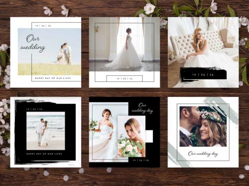 Minimalistic Wedding Social Media Post Layout - 369733305