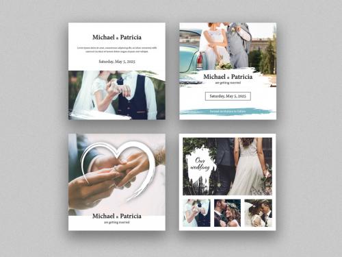 Minimal Wedding Social Media Post Layout Set - 369733433