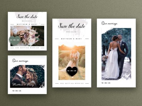 Save the Date Social Media Post Layout Set - 369733977