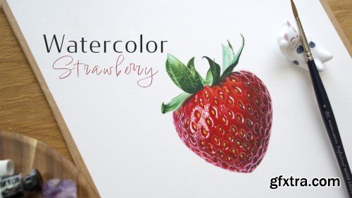 How To Paint: Realistic Watercolor Strawberry | Step By Step