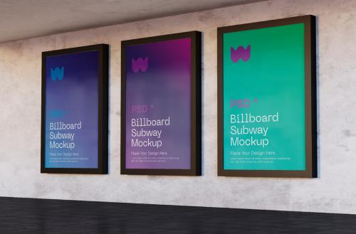 Subway Billboards Mockup - 369738387