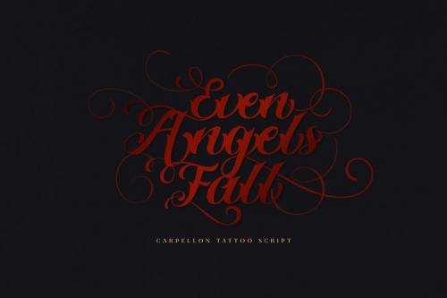 Carpellon Tattoo Script with Ornament